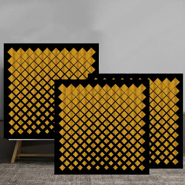 Azulejo Golden Gradient Diamond Grid Pattern (Subido por el creador)