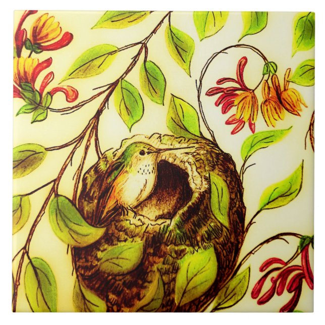 Azulejo Golden Hummingbird Tile (Frente)