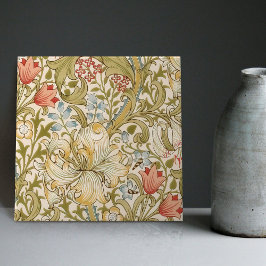 Azulejo Golden Lily William Morris Arts Crafour Floral