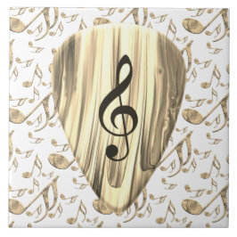 Azulejo Golden Music Pick – Treble Clef Art