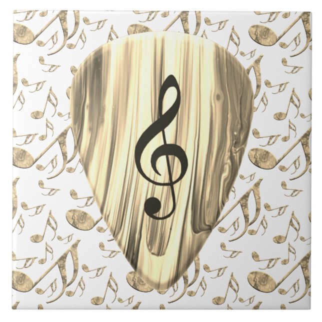 Azulejo Golden Music Pick – Treble Clef Art (Frente)