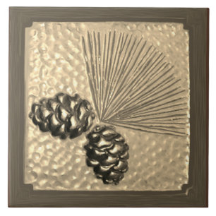 Azulejo Golden Ponderosa Pinecone Tile