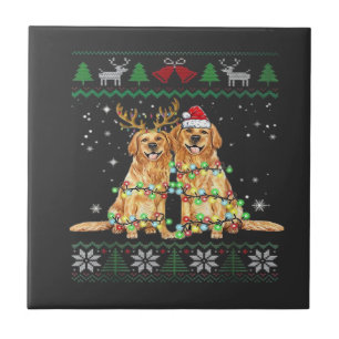Azulejo Golden retriever Perro feo de Navidad Navidad dive