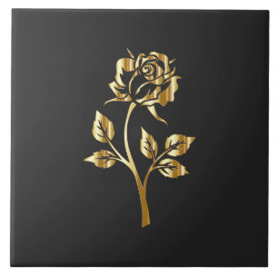 Azulejo Golden Rosa Silhouette