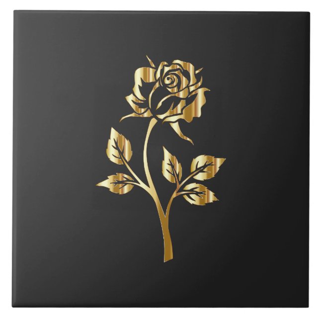Azulejo Golden Rosa Silhouette (Frente)