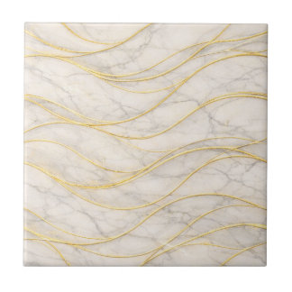 Azulejo Golden Serenity Marble Waves – Luxury Seamless