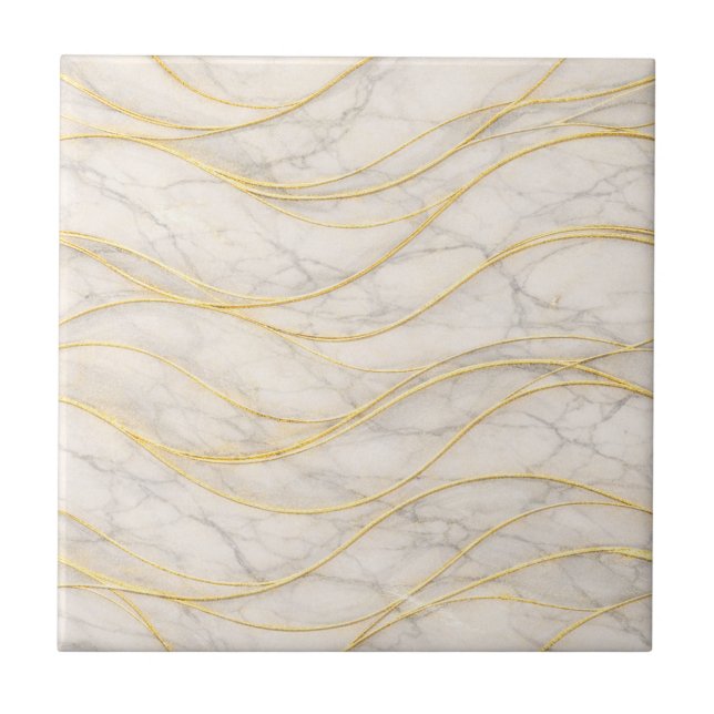 Azulejo Golden Serenity Marble Waves – Luxury Seamless (Frente)