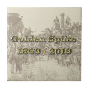 Azulejo Golden Spike Transcontinental Railroad Sesquincent