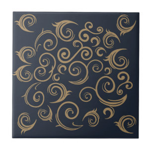 Azulejo Golden Swirls