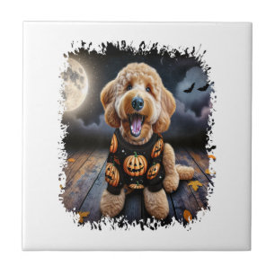 Azulejo Goldendoodle perro Halloween