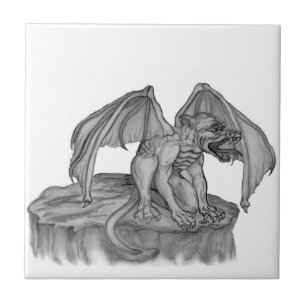 Azulejo GOLEM - Diseño en blanco y negro de Gargoyle