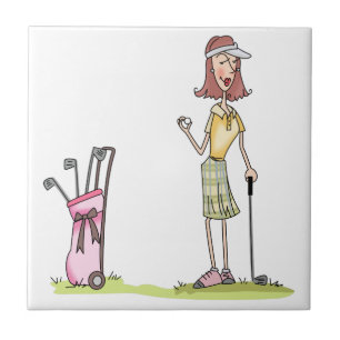 Azulejo Golfista mujer
