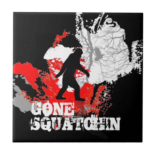 Azulejo Gone Squatchin, pie negro (Frente)