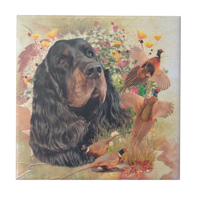 Azulejo Gordon Setter Tapestry Coffee Mug Cojín decorativo (Frente)