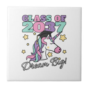 Azulejo Gorras de Graduación de Unicornio Mágico para Chic