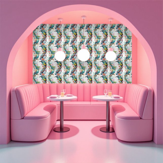 Azulejo gorrión y floral (Subido por el creador)