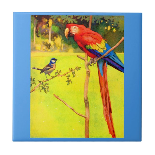 Azulejo gorrión y loro (Frente)