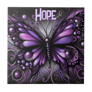 Azulejo Gótico Caprichoso Mariposa Morado Personalizado