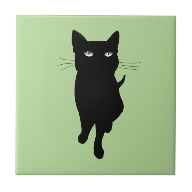 Azulejo Gótico felino negro (Frente)