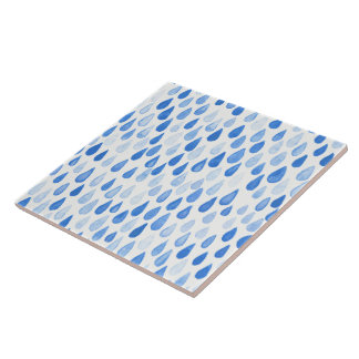 Azulejo Gotitas de lluvia en acuarela