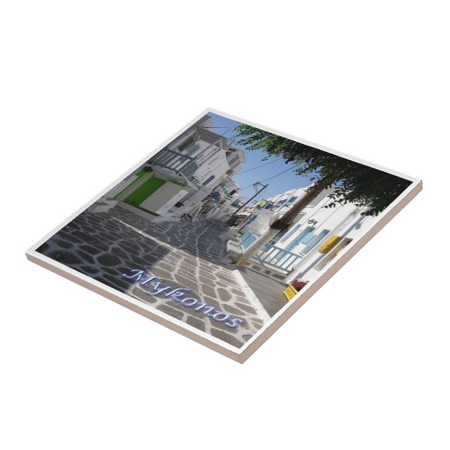 Azulejo GR116 MYKONOS, Chora. Grecia, (Lado)