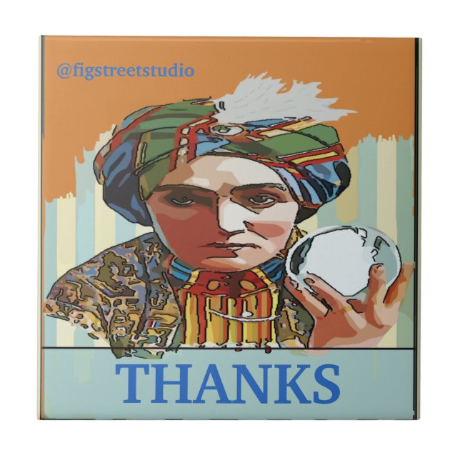 Azulejo Gracias, Magician, Tile, añadir o editar texto Til (Frente)