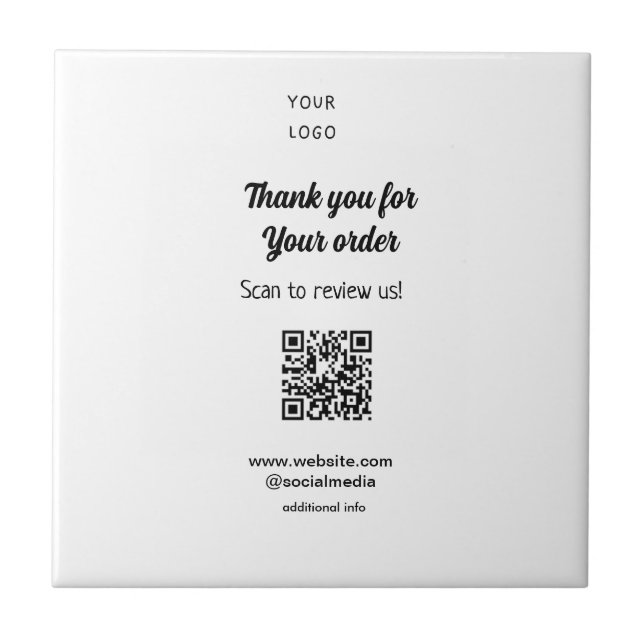 Azulejo Gracias por el escaneo de pedidos Revisar el logot (Frente)