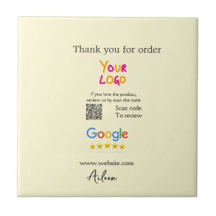 Azulejo Gracias por escanear el código QR de reseñas de Go