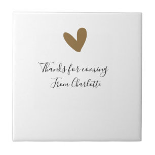 Azulejo gracias por venir nombre emoji corazón de oro