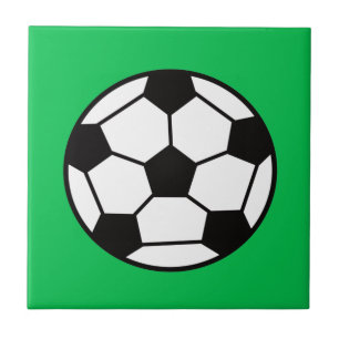 Azulejo Graciosa Bola De Fútbol En Fondo Verde