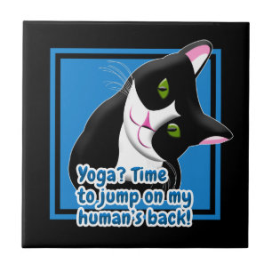 Azulejo Gracioso gato de yoga