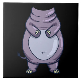 Azulejo Gracioso Hippo Cuerpo sin cabeza Halloween Mammal 