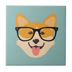 Azulejo Gracioso Hipster Corgi