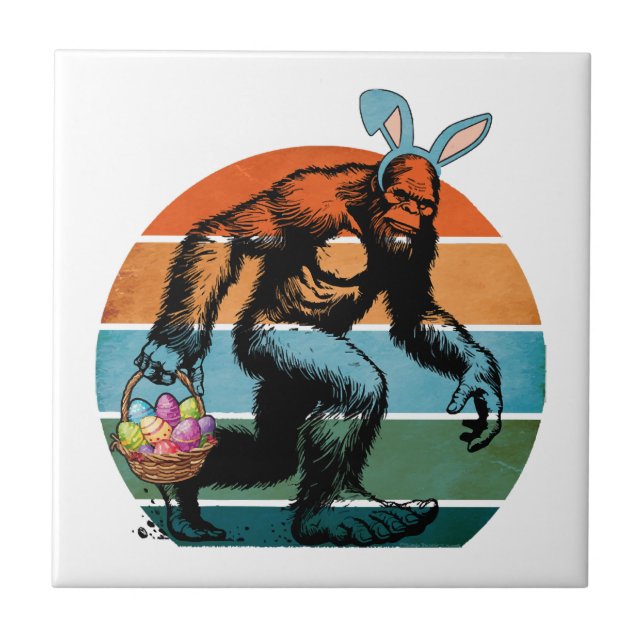 Azulejo Gracioso pie grande con las orejas de los conejito (Frente)