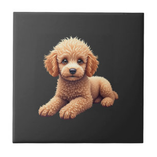 Azulejo Gracioso Poodle Amante de Animales Perros Gráfico