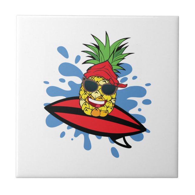 Azulejo Gracioso Surfing Pineapple (Frente)