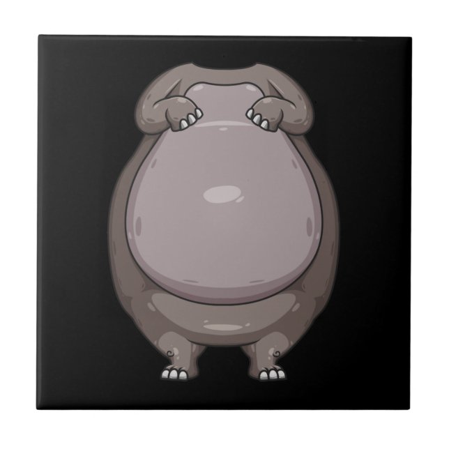 Azulejo Gracioso vago de disfraz de disfraz de Hippo Hallo (Frente)
