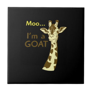Azulejo Gracioso y confuso Giraffe Moo Soy una cabra