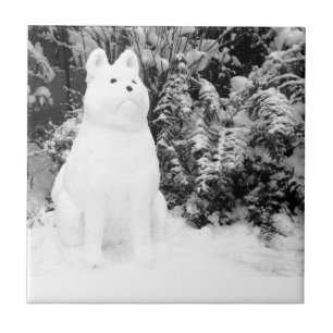 Azulejo graciosos navidades de nevado akita