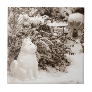 Azulejo graciosos navidades de nevado akita