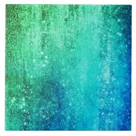 Azulejo Gradiente de glam oceánico verde azul