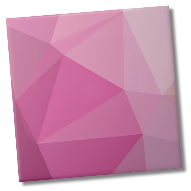 Azulejo Gradiente geométrico rosado corto (Cute Modern Geometric Gradient Ombre Pink Pattern Ceramic Tile)
