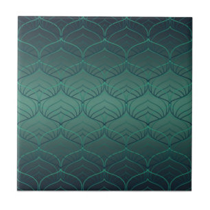 Azulejo Gradiente verde en estilo art déco.