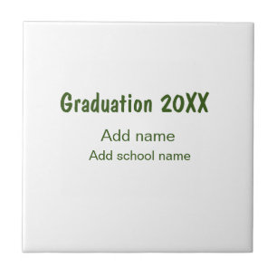 Azulejo Graduación 20XX añadir nombre de año escuela verde