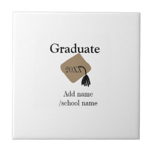 Azulejo Graduado felicidades graduación agregar nombre esc