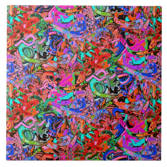 Azulejo Graffiti de estilo callejero colorido (Frente)