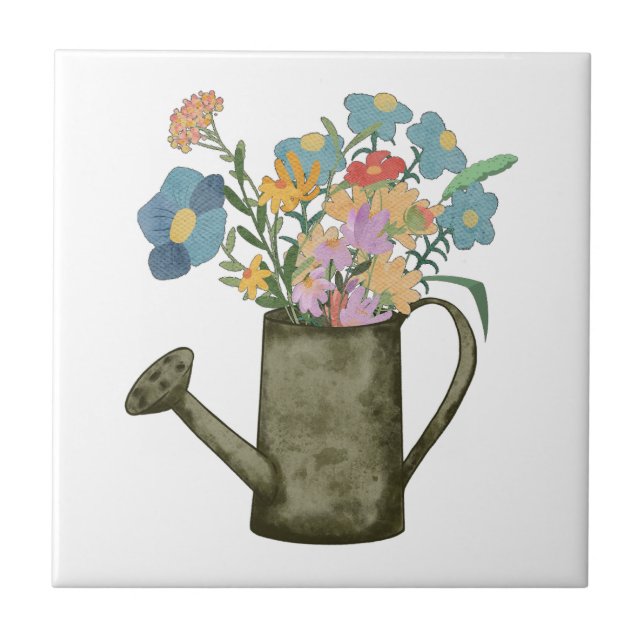 Azulejo Gráfica única de jardinería Manejo floral Cute (Frente)
