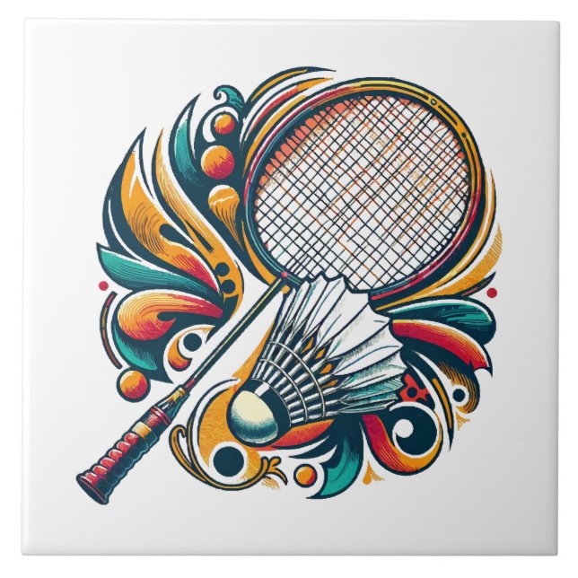 Azulejo Gráfico de bádminton (Frente)
