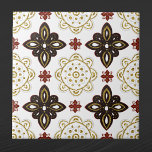 Azulejo Gráfico escandinavo de oro nórdico<br><div class="desc">Diseño nórdico en rojo,  azul y oro.</div>