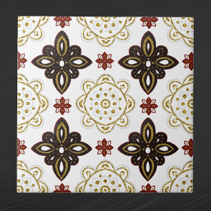 Azulejo Gráfico escandinavo de oro nórdico